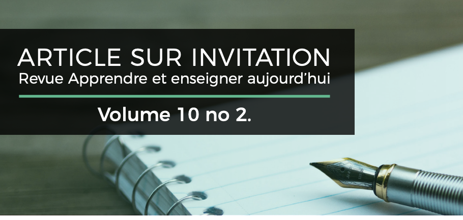 Article sur invitation pour la revue Apprendre et enseigner aujourd'hui