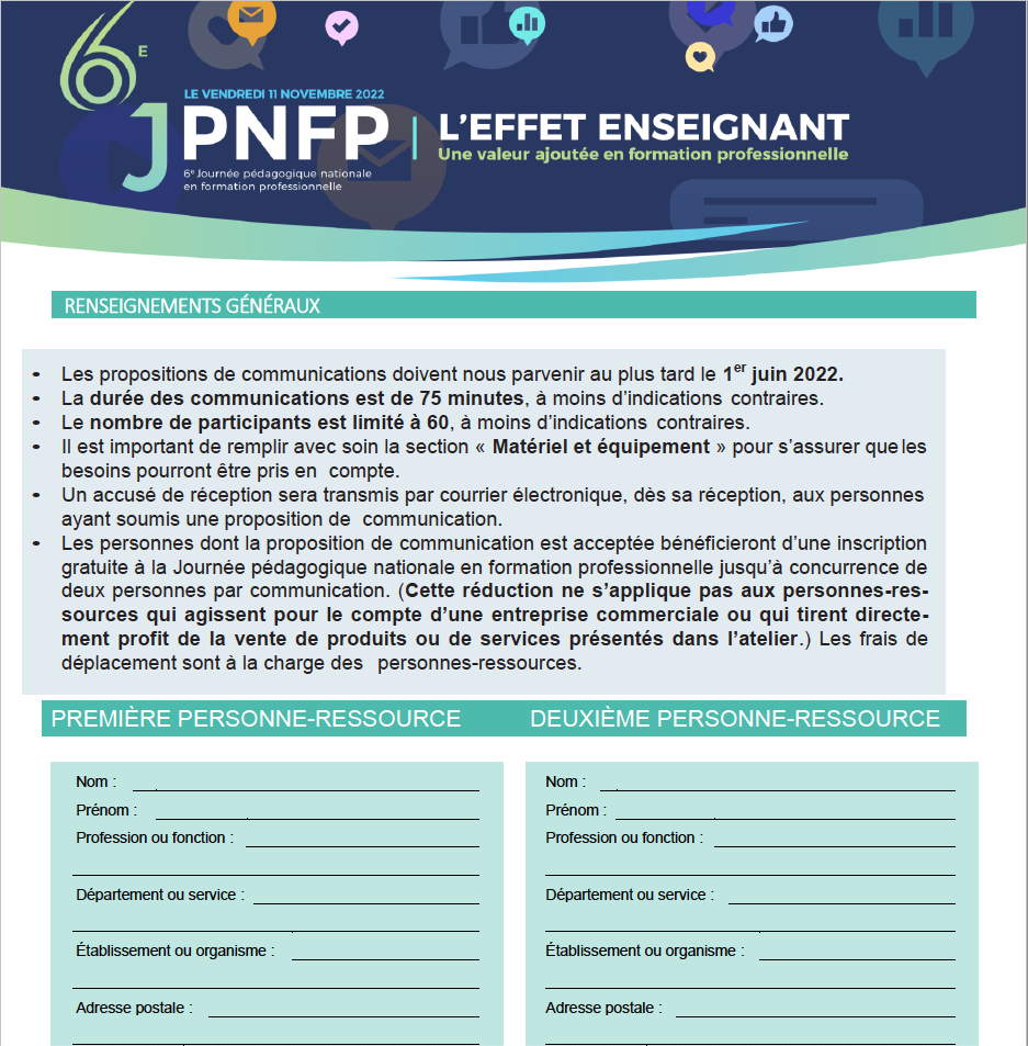 Appel de communications jpnfp 2022
